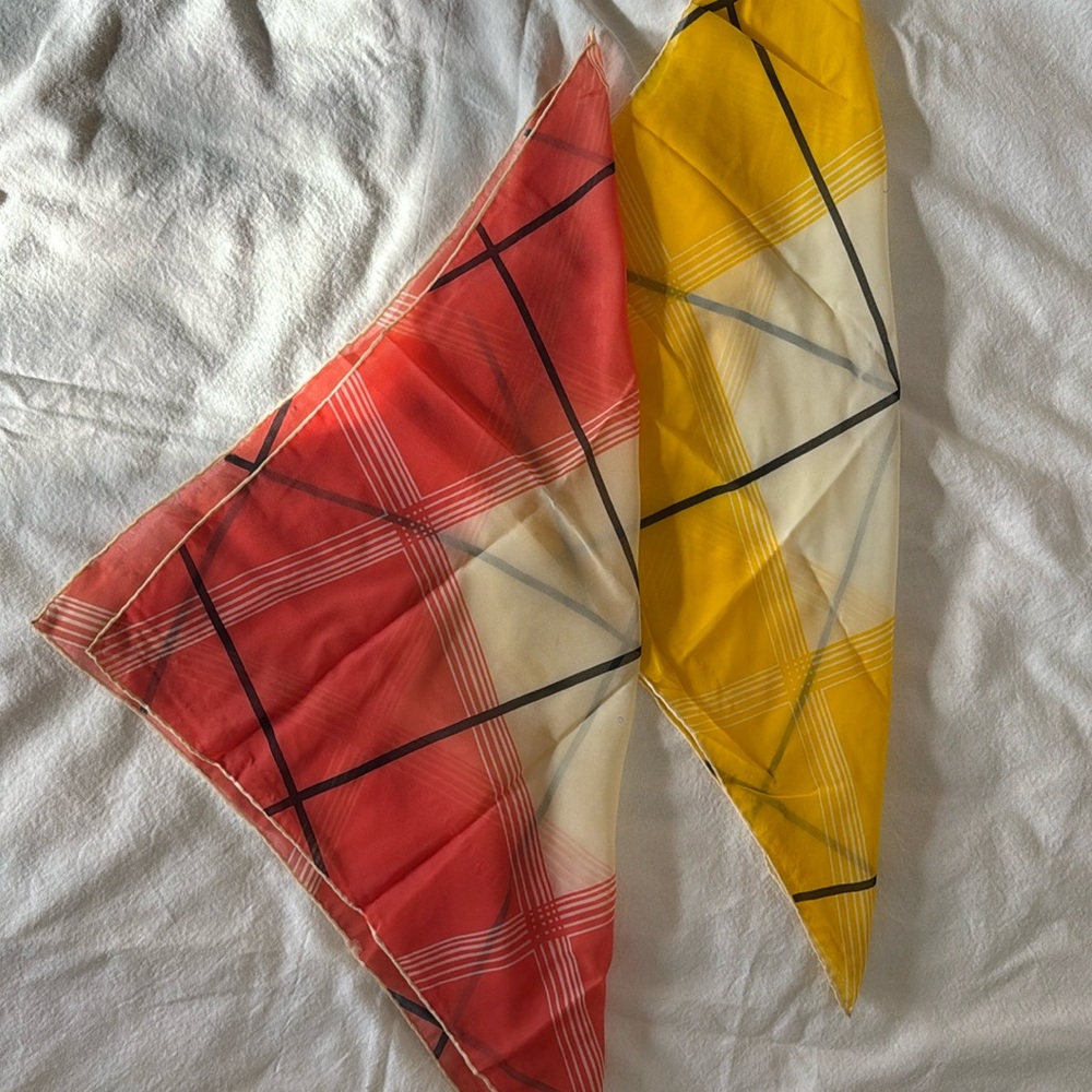 Set of two silk square scarves